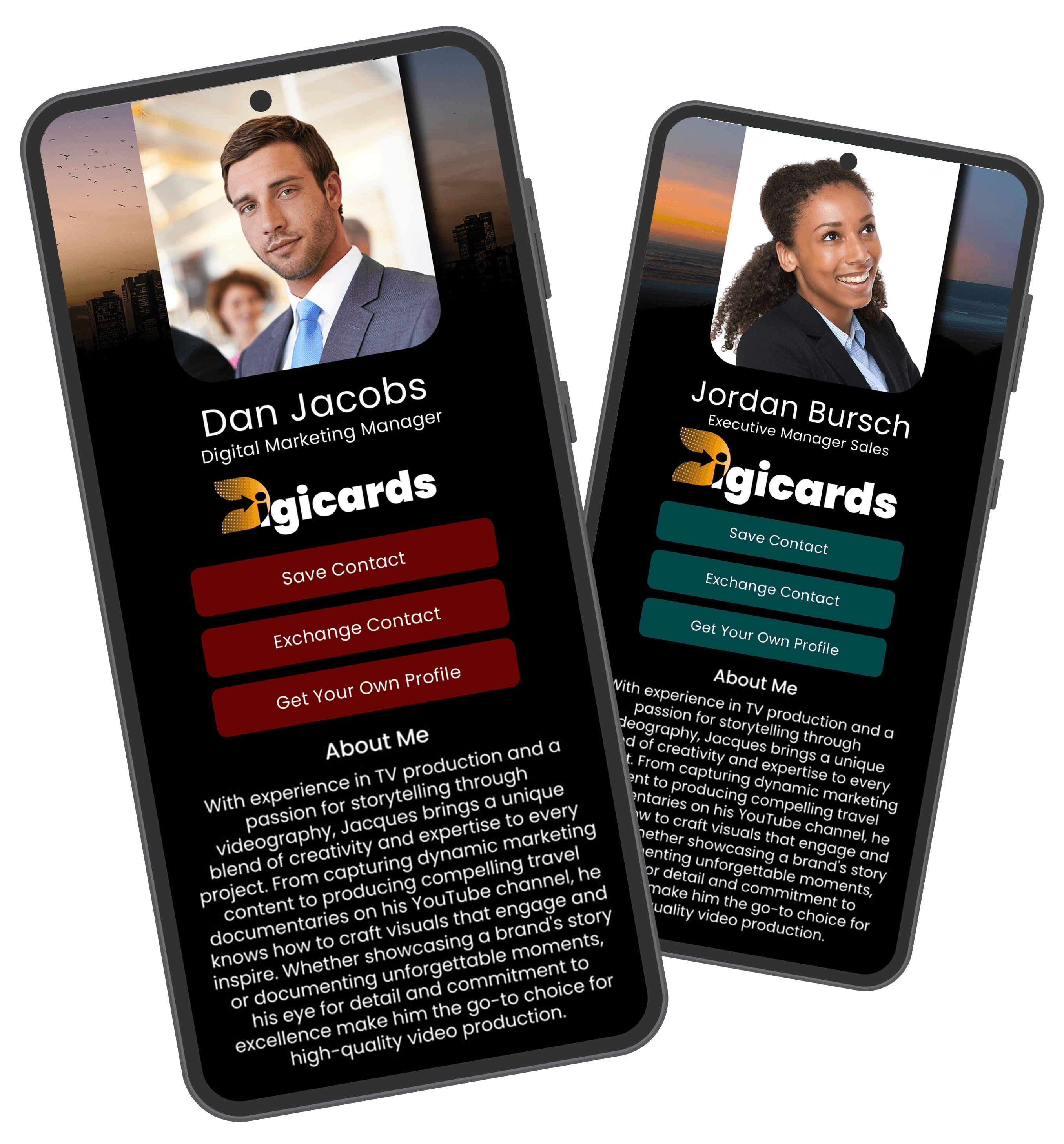 DigiGold profile examples on mobile